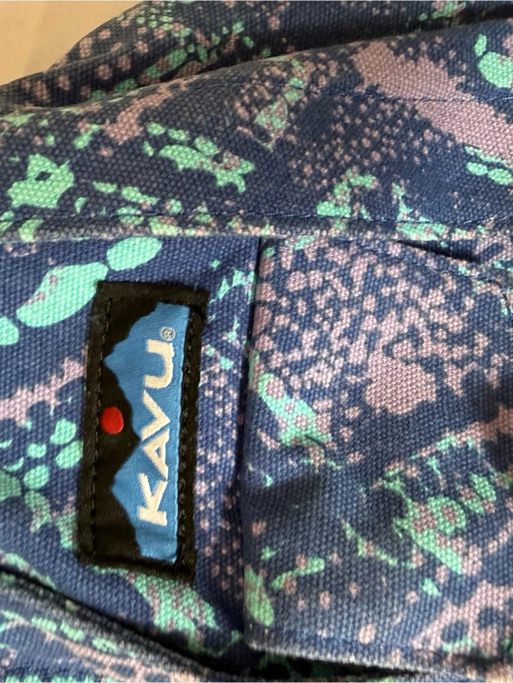 Kavu Blue Teal Patterned Sling Bag